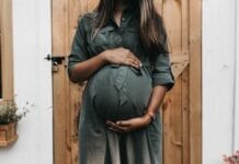 pregnant near door